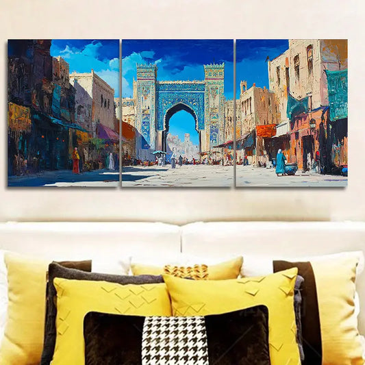 3pcs Coloured gate picture Metal Print Ready to Hang Art