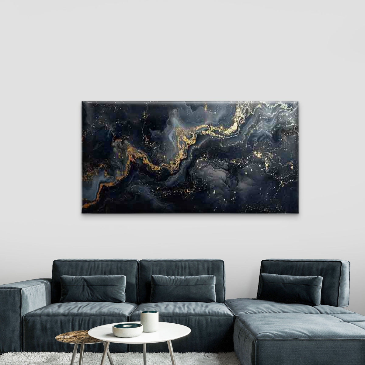 Golden Marble Texture Wall Art Canvas Office Home Room Framed 80x45cm