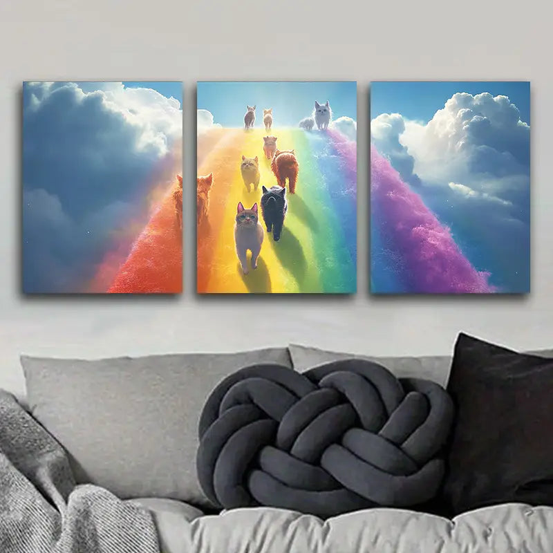 3pcs Rainbow Bridge to Heaven Metal Print Ready to Hang Art