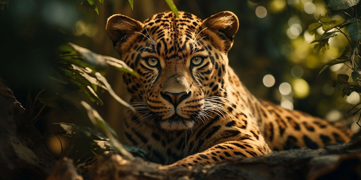 Wild Leopard Jaguar Close Up Jungle Animal Wall Art Canvas Office Home Room Framed 80x45cm