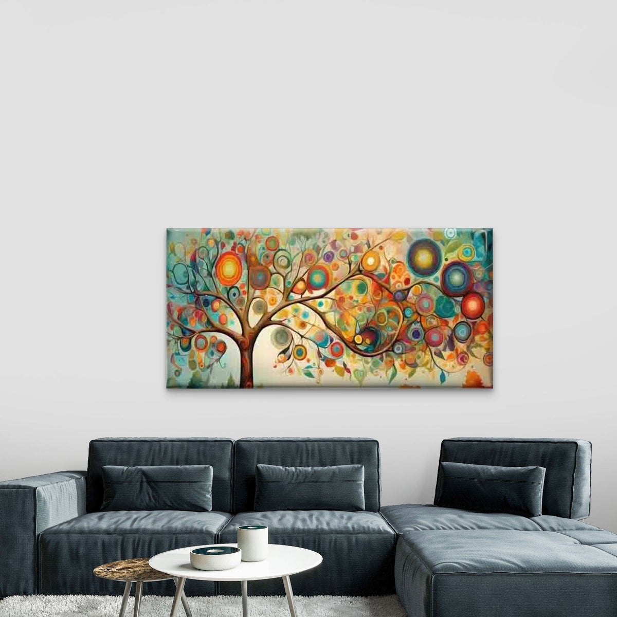 Abstract Tree of Life Wall Art Canvas Office Home Room Framed 120x60cm