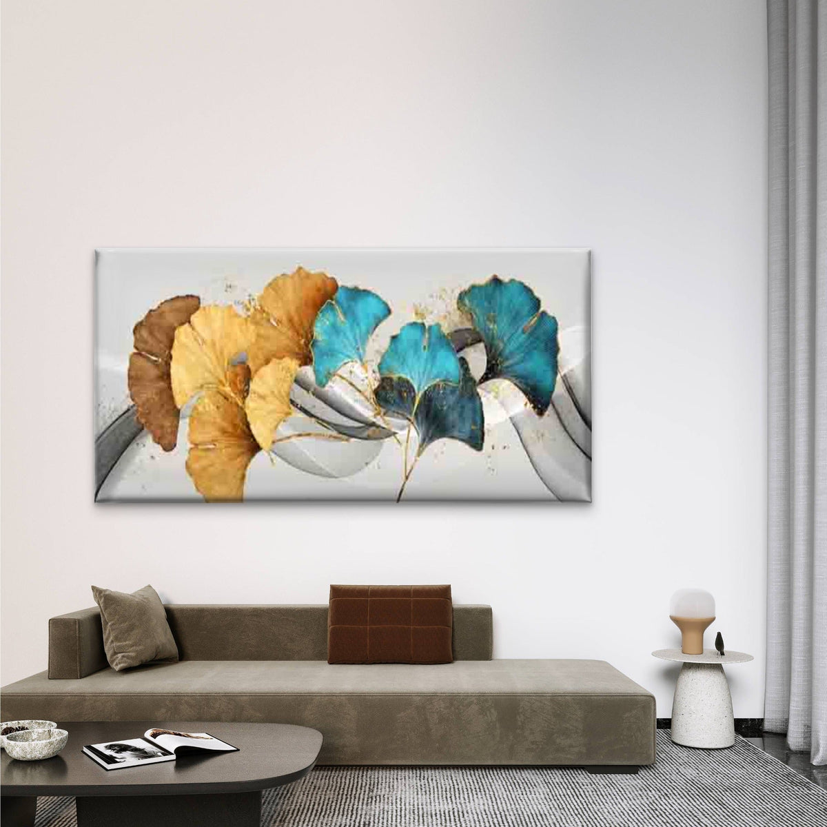 Ginkgo Leaves in Various Colors Wall Art Canvas Office Home Room Framed 120x60cm