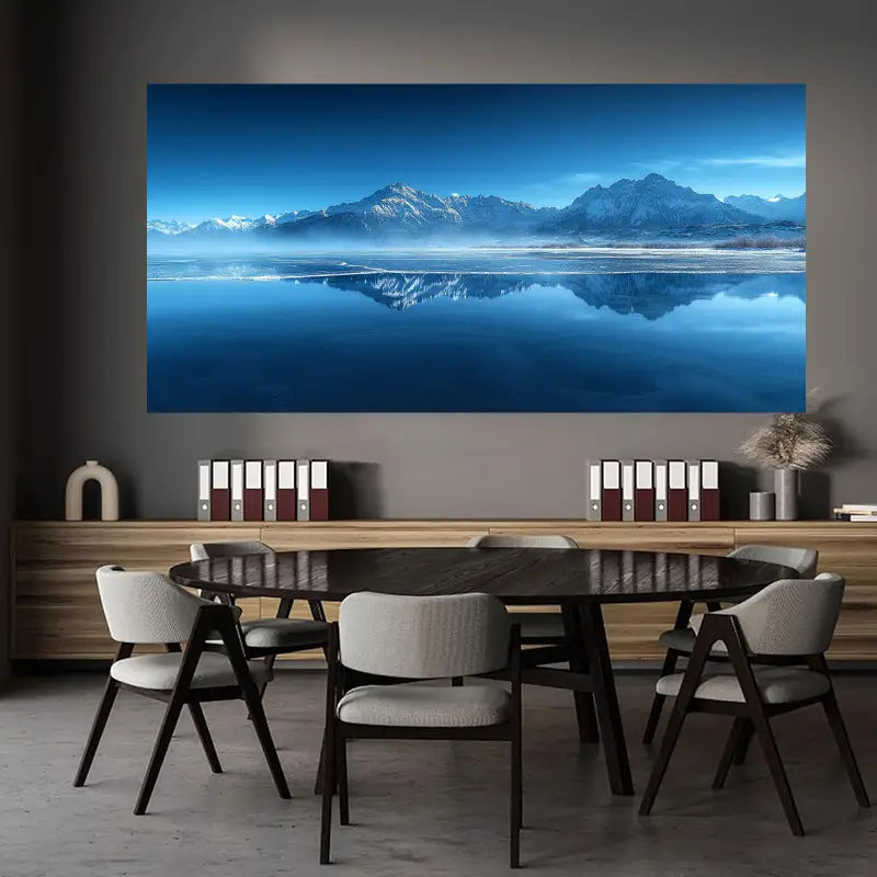 Featuring of Glaciers And Lakes Wall Art wall canvas office home room framed 80x45cm