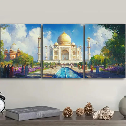 3pcs Taj Mahal Metal Print Ready to Hang Art