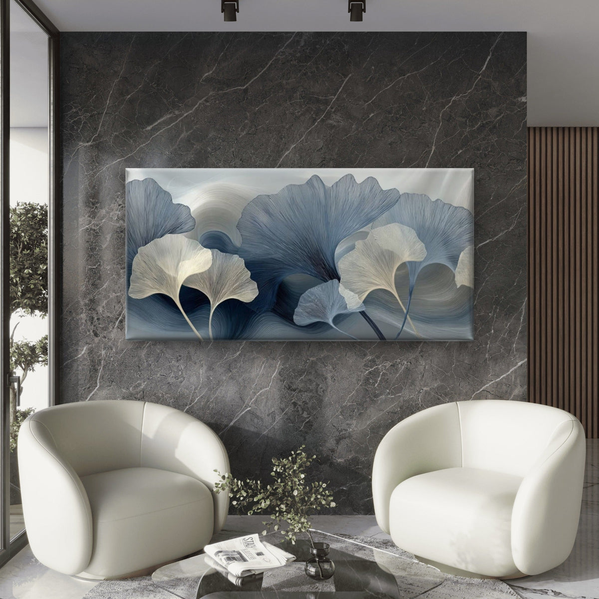 Jacobean Design & Silver Line Wall Art Canvas Office Home Room Framed 80x45cm