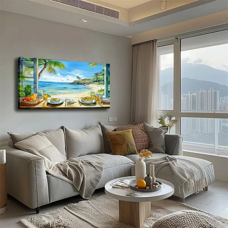 3pcs, Seaside Holiday And Food Wall Art Set Canvas Framed 40x60cm - High Quality Print 100% Australian Made Wall Canvas Ready to Hang