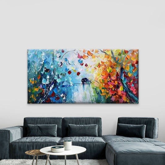 Abstract Romantic Landscape Wall Art Canvas Office Home Room Framed 80x45cm