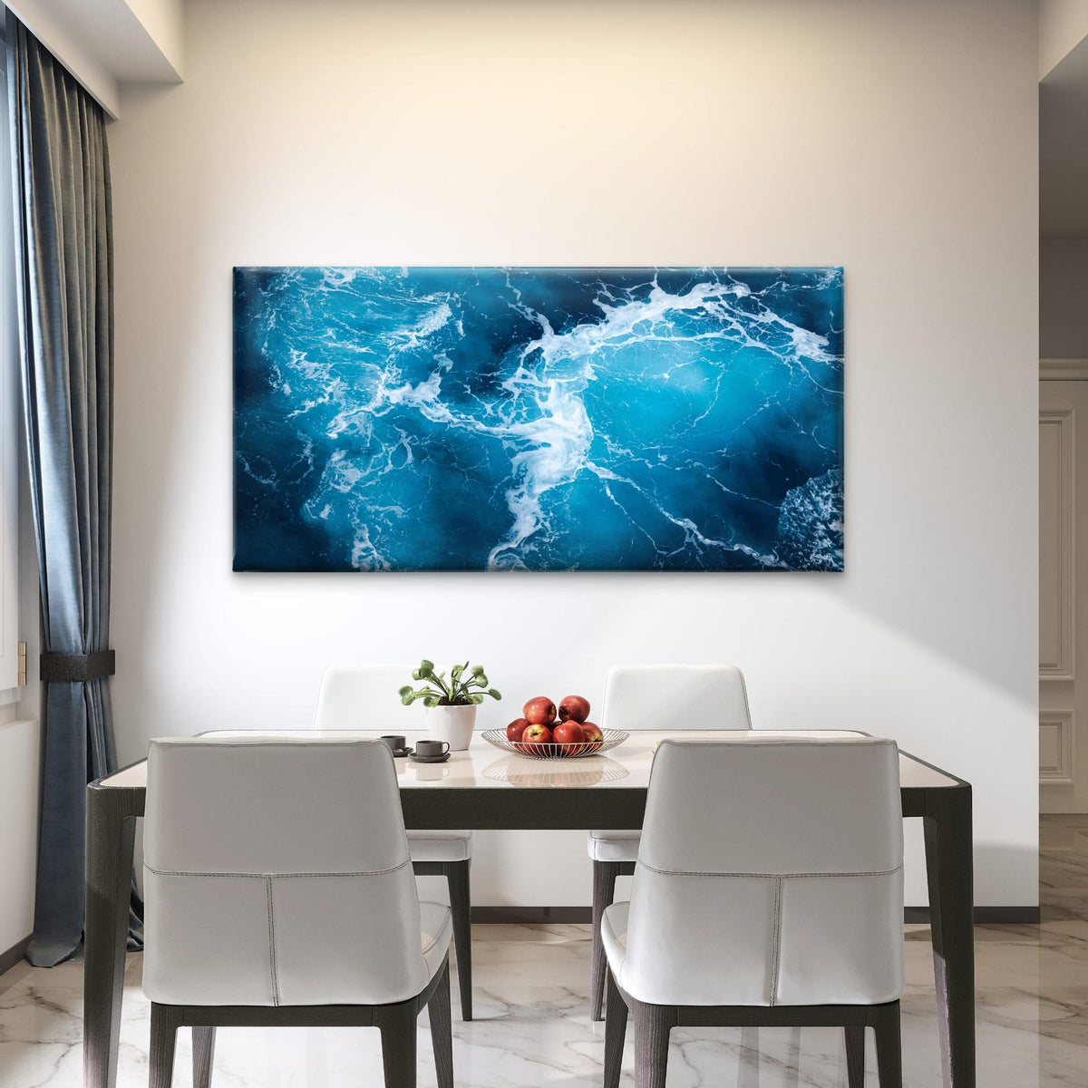 Ocean Wave Sea Foam Wall Art Canvas Office Home Room Framed 120x60cm