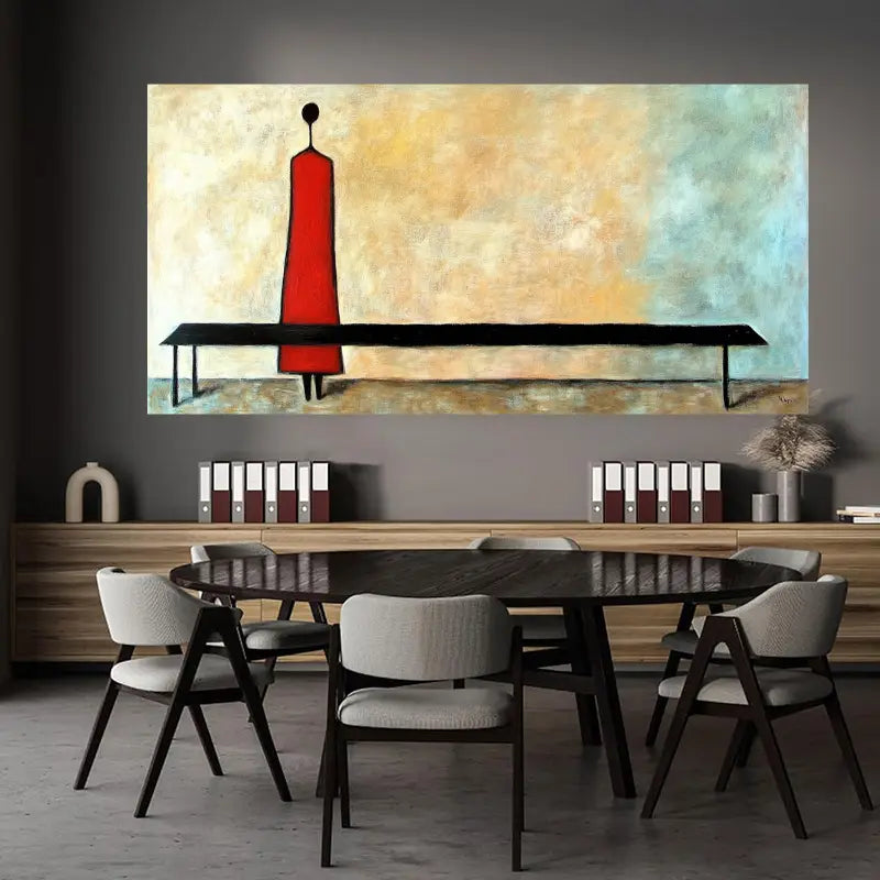 Creative minimalist character Wall Art wall canvas office home room framed 80x45cm