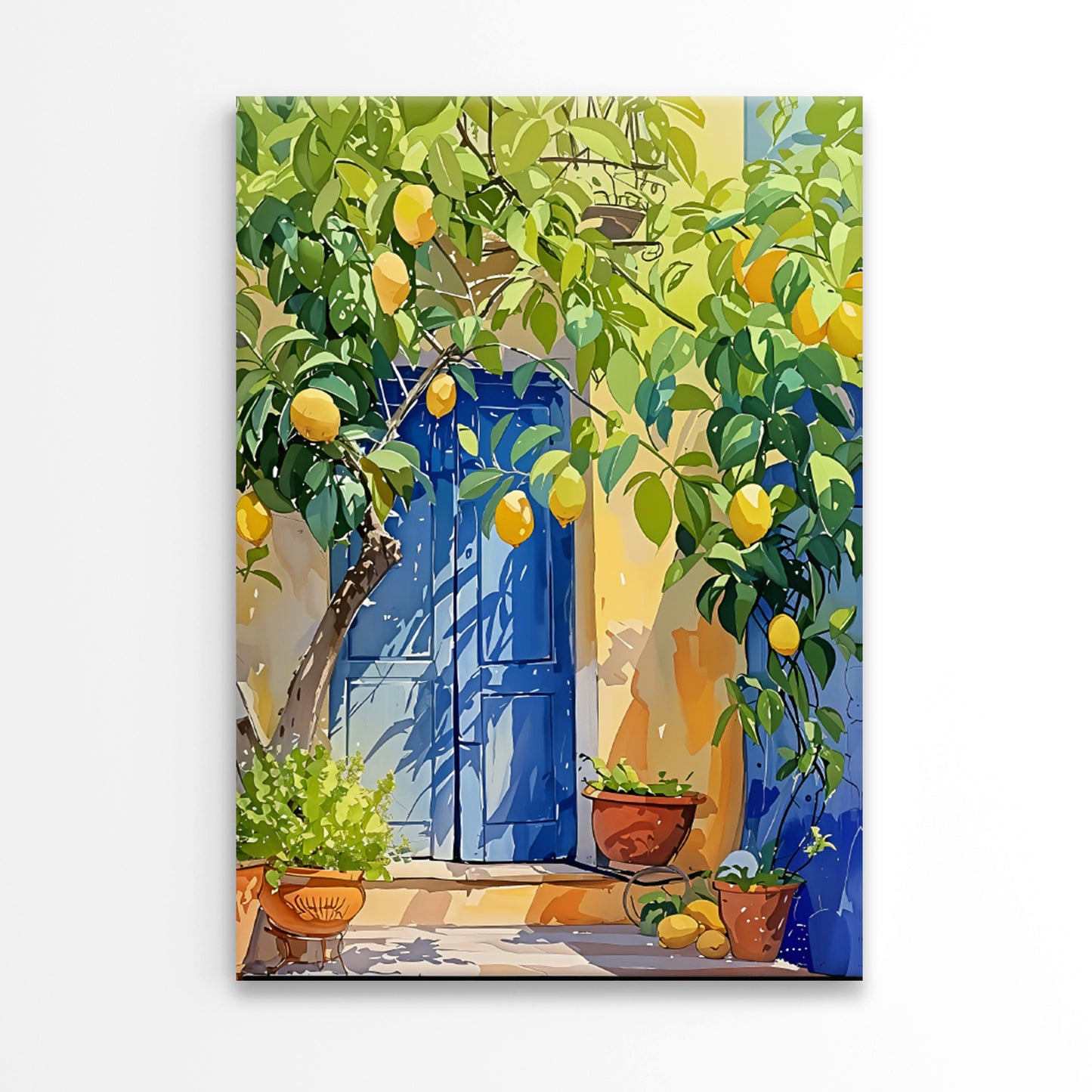 Lemons Hanging on a Tree with Door Print 100% Australian Made 40x60cm Stretched Canvas Ready to Hang