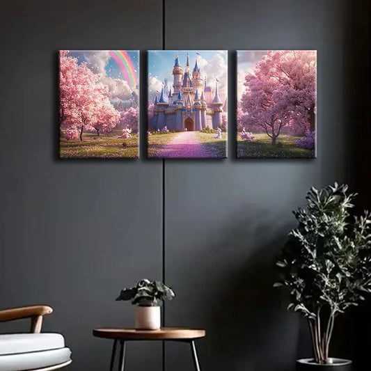 3pcs Dream castle Metal Print Ready to Hang Art