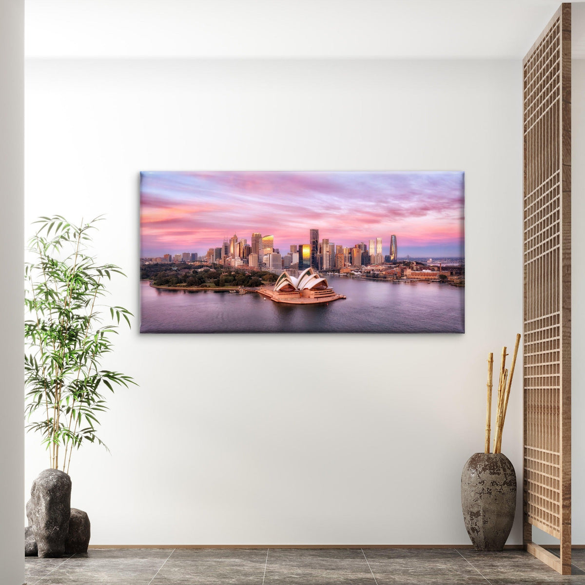 Sunset in Sydney, Australia Wall Art Canvas Office Home Room Framed 80x45cm