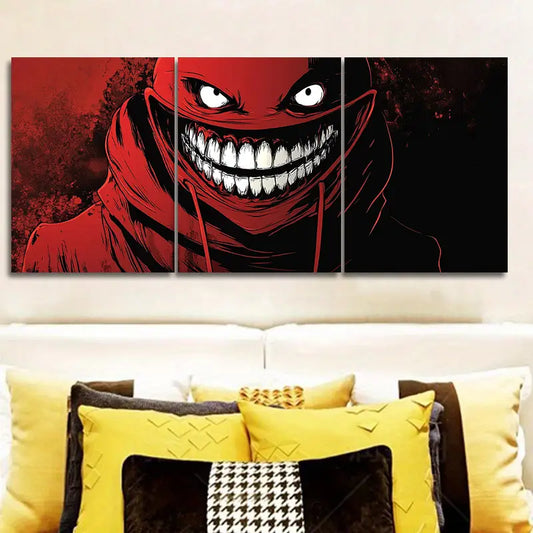 3pcs Red-faced monster Metal Print Ready to Hang Art