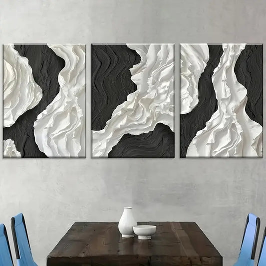 3pcs Modern Abstract Geometric Light Luxury Art Wall Art Set Canvas Framed 40x60cm - High Quality Print 100% Australian Made Wall Canvas Ready to Hang