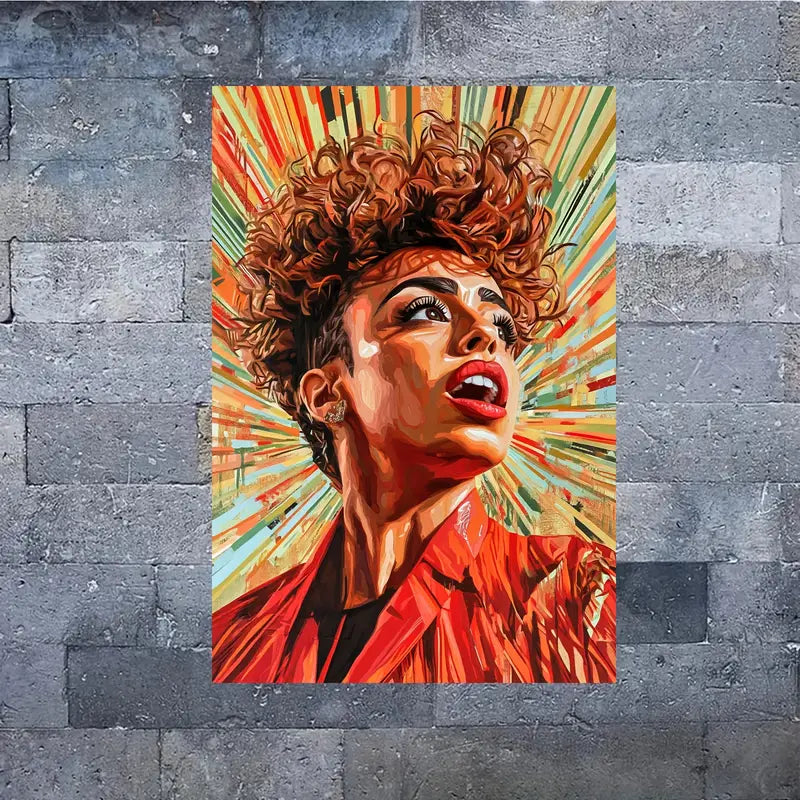 Women Face & Colorful Abstract Print 100% Australian Made 40x60cm Stretched Canvas Ready to Hang