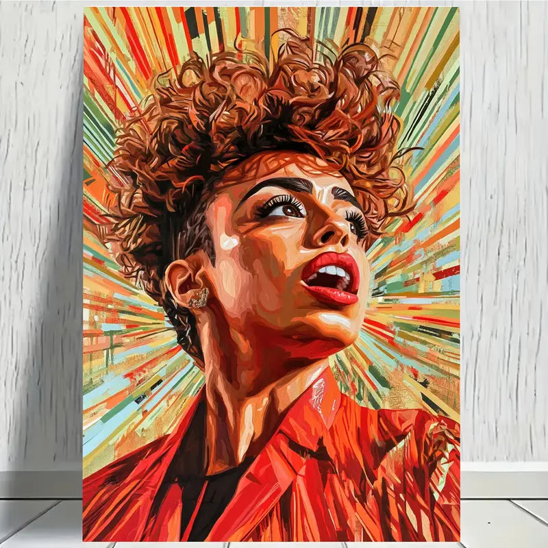 Women Face & Colorful Abstract Print 100% Australian Made 40x60cm Stretched Canvas Ready to Hang