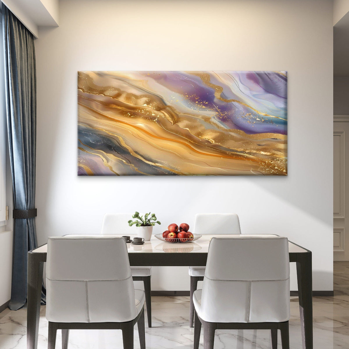 Lucid Serpentine Swirl Wall Art Canvas Office Home Room Framed 80x45cm