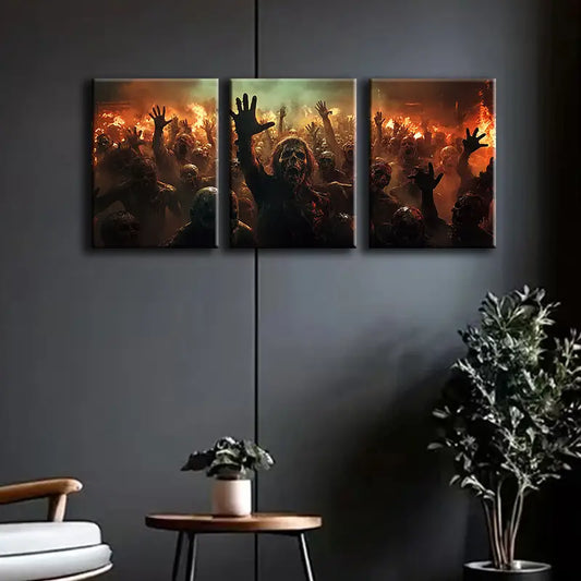 3pcs Zombie Apocalypse Metal Print Ready to Hang Art