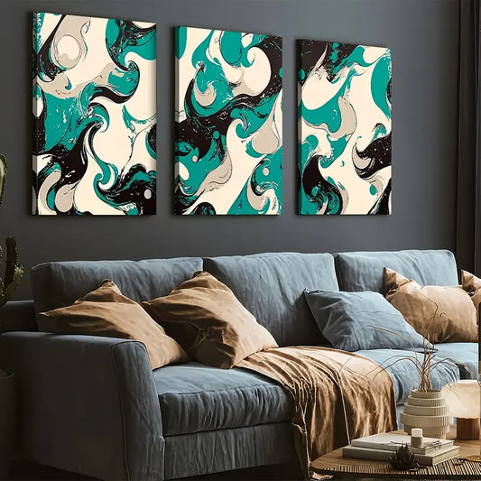 3pcs Modern Style Fashion Abstract Light Luxury Art Colorful Wall Art Set Canvas Framed 40x60cm - High Quality Print 100% Australian Made Wall Canvas Ready to Hang