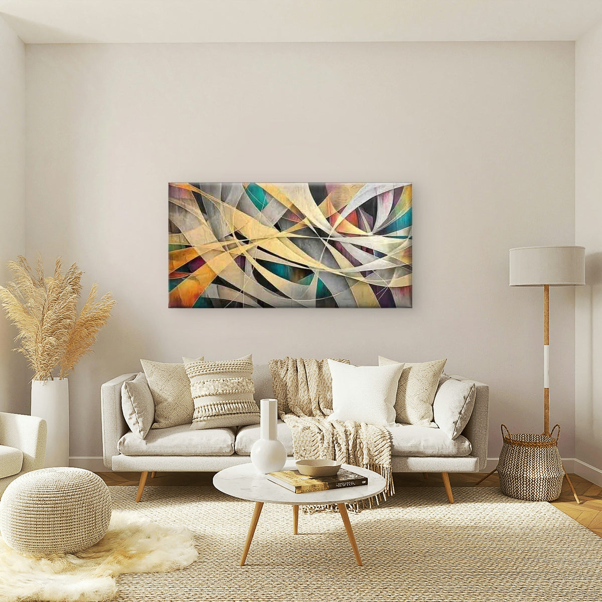 Featuring Geometric Shapes Wall Art Canvas Office Home Room Framed 80x45cm