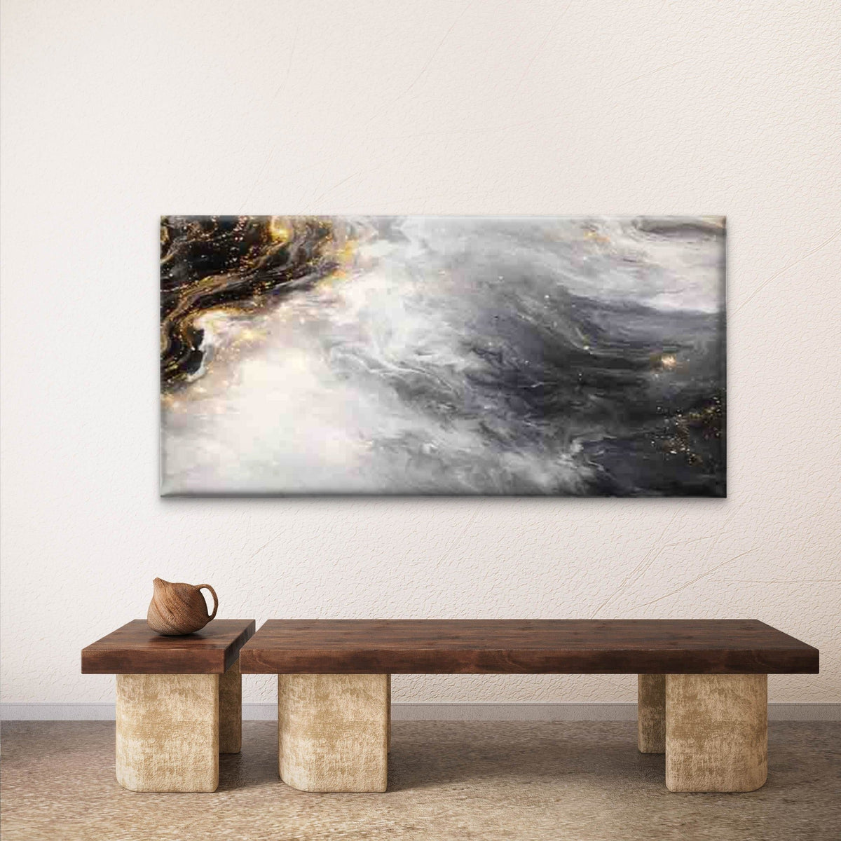 Elegant Marble Artwork Modern Wall Art Canvas Office Home Room Framed 120x60cm