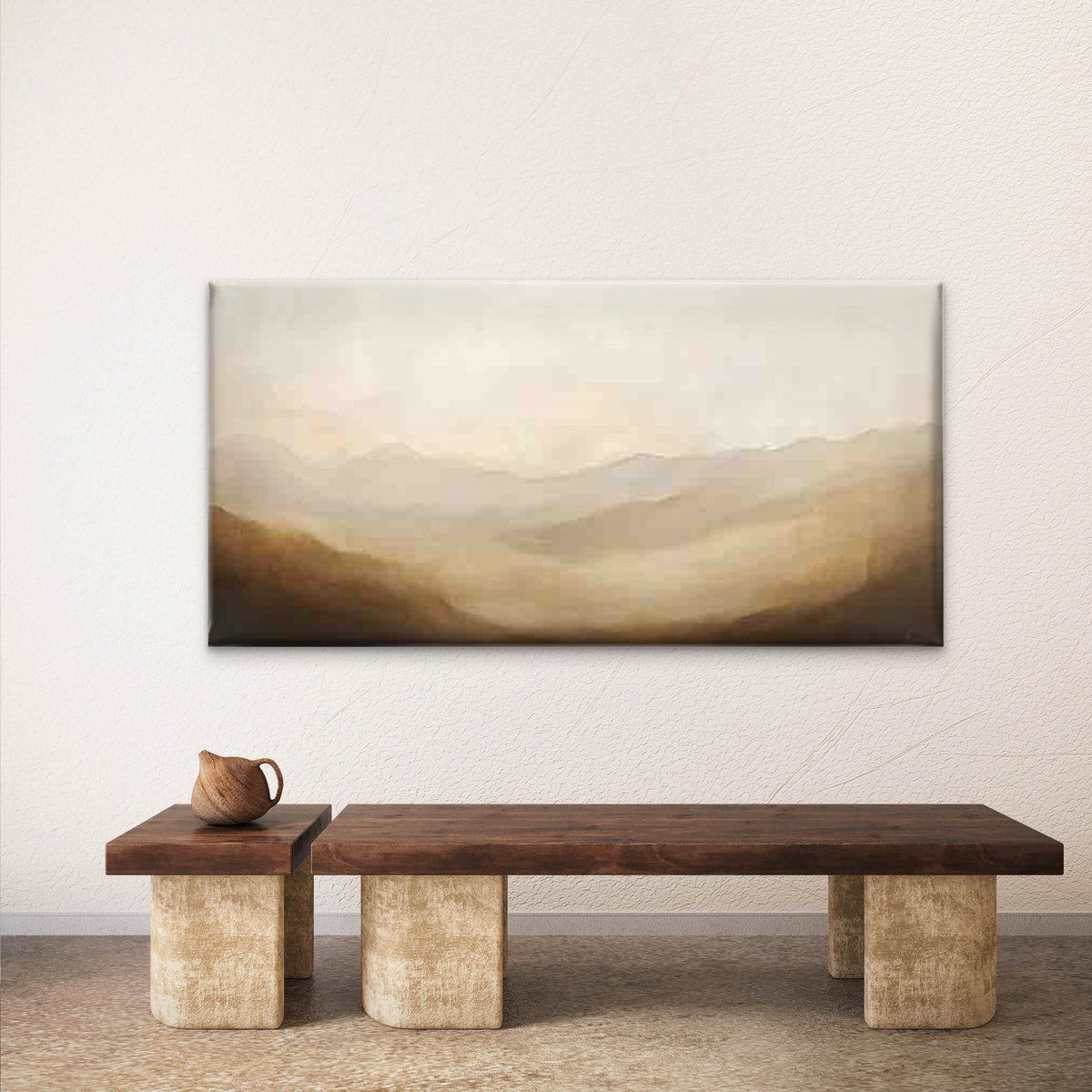 Vintage Abstract Landscape Wall Art Canvas Office Home Room Framed 80x45cm
