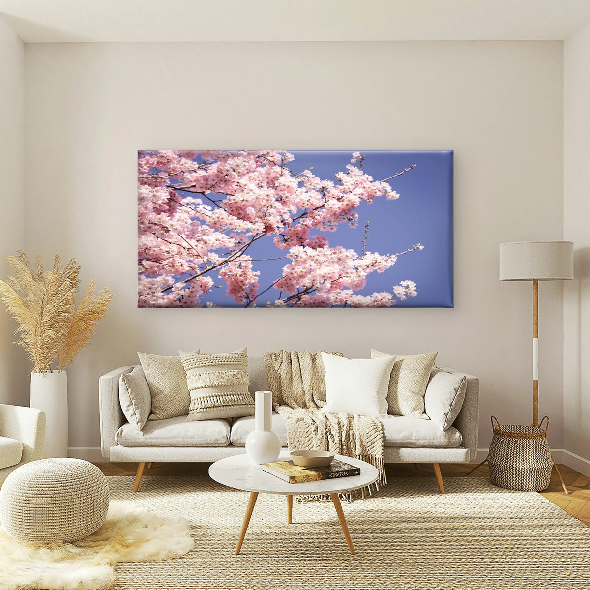 Japan in Spring Sakura Wall Art Canvas Office Home Room Framed 80x45cm