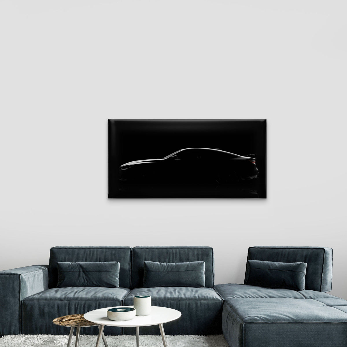 Silhouette Of A BMW Series Gran Coupé Wall Art Canvas Office Home Room Framed 80x45cm