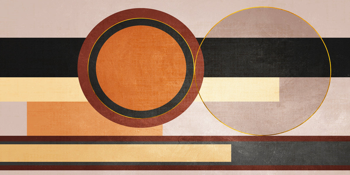 Modern Orange Grey Geometric Wall Art Canvas Office Home Room Framed 80x45cm
