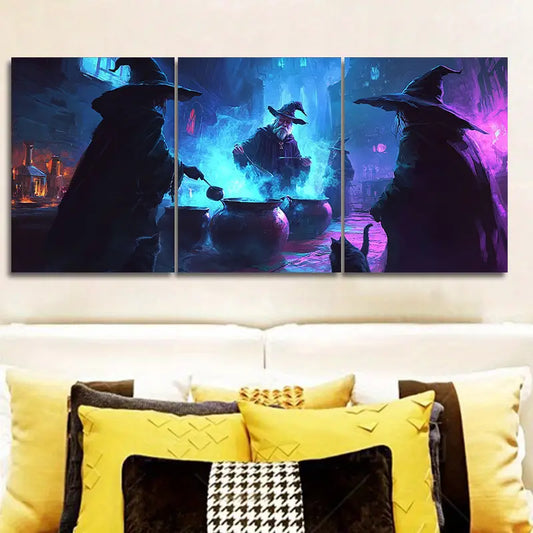 3pcs Black Magic Metal Print Ready to Hang Art