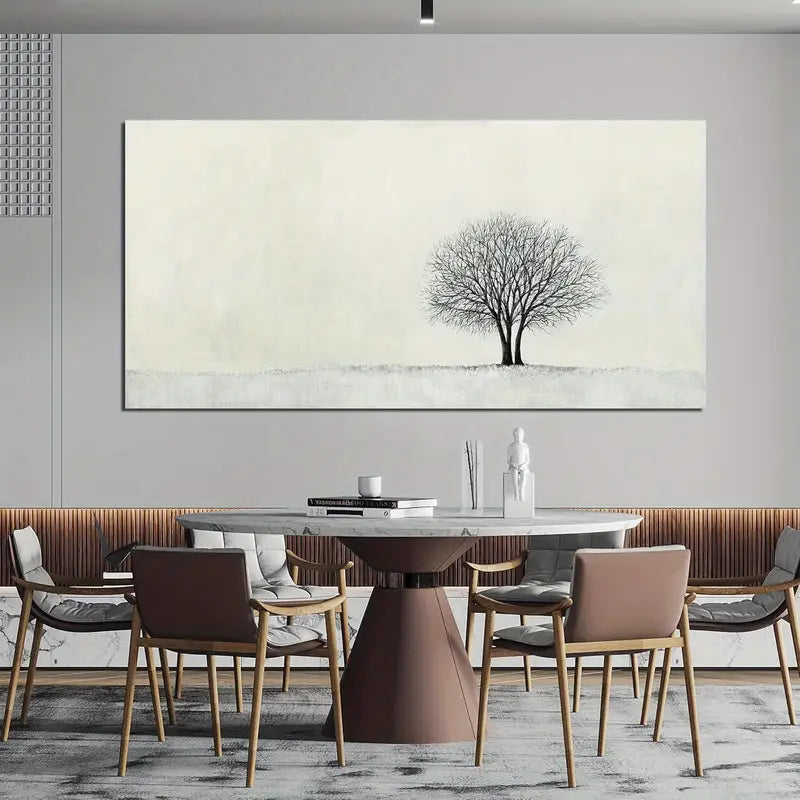 Black and White Tree Modern Wall Art canvas office home room framed 120x60cm