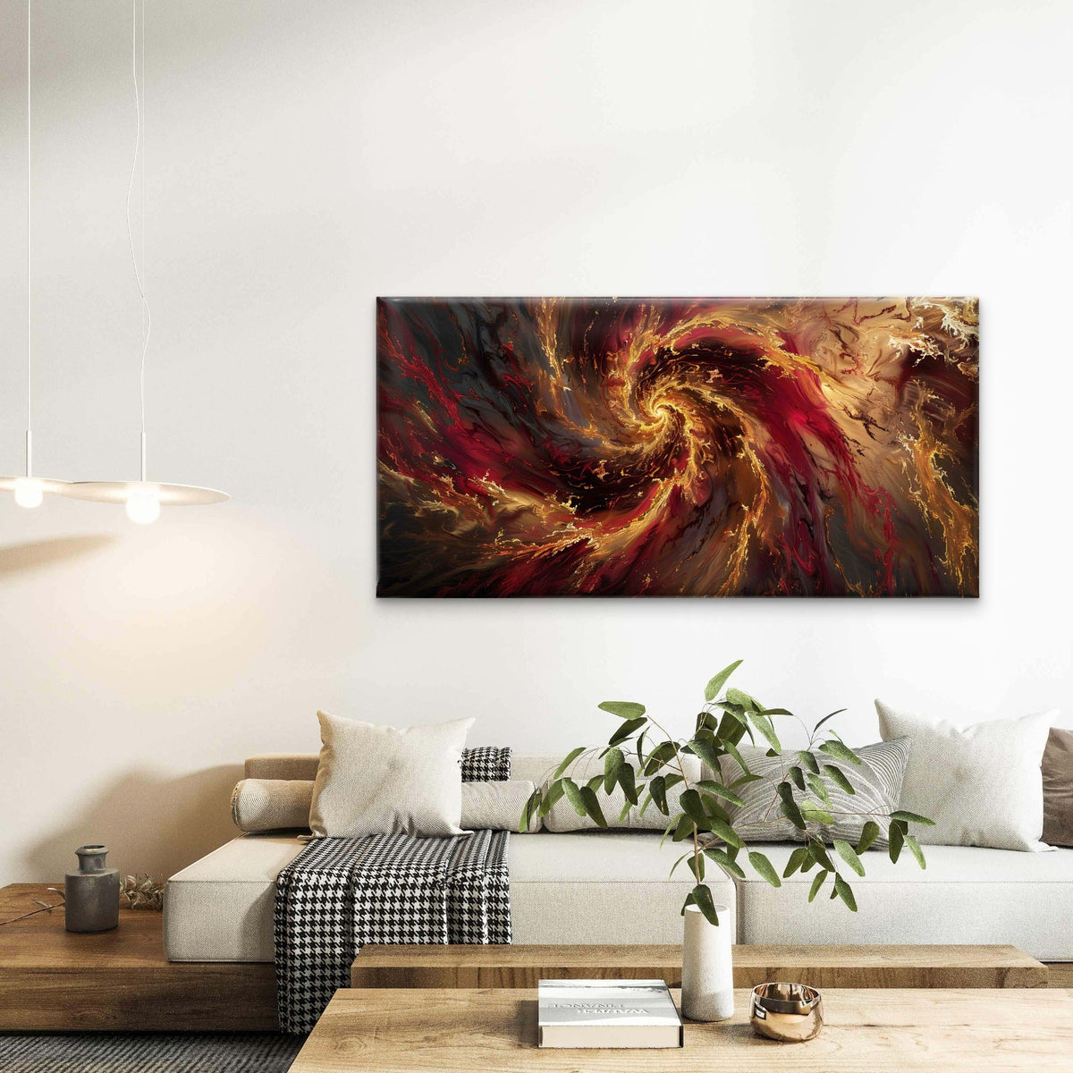 Celestial Vortex Of Gold Wall Art Canvas Office Home Room Framed 120x60cm