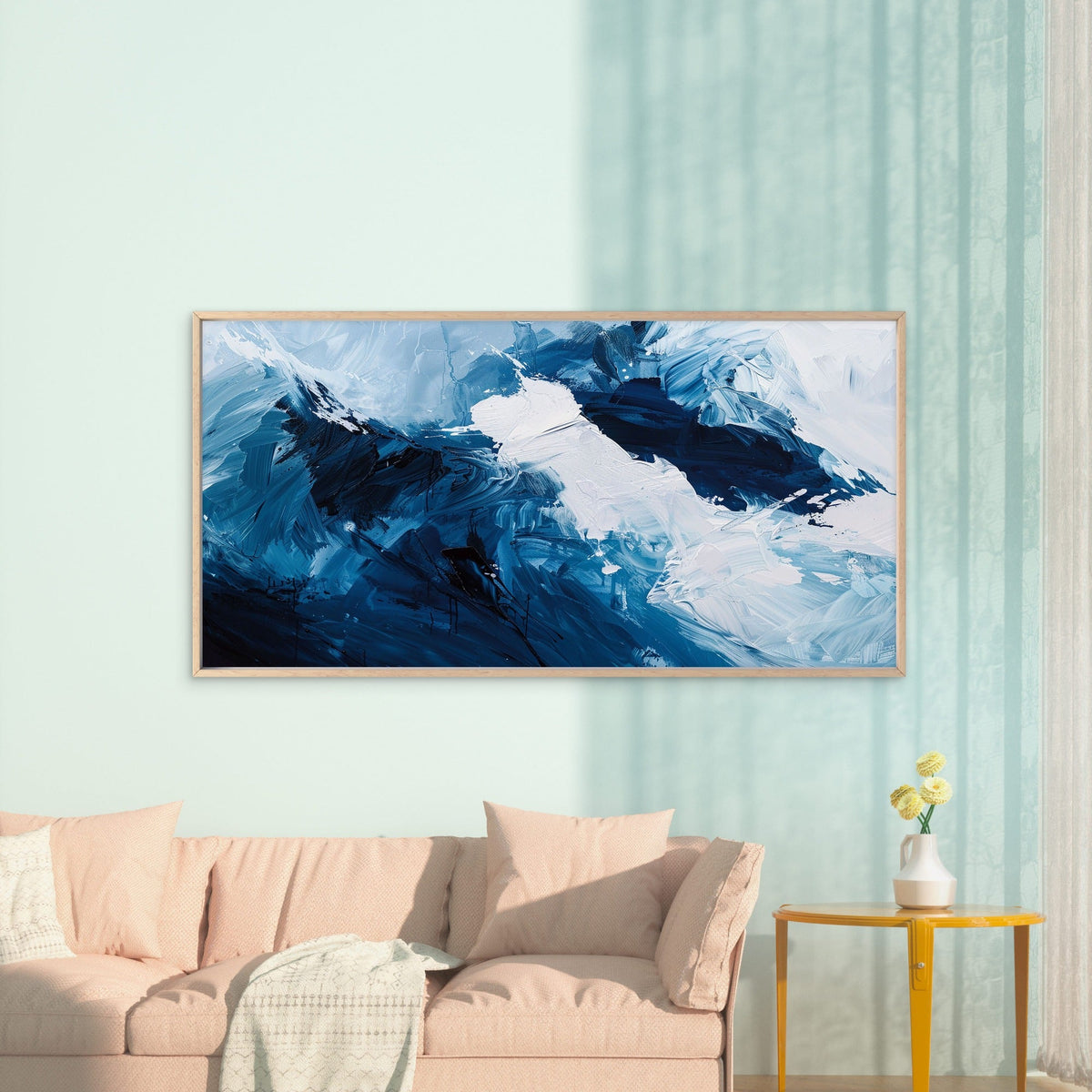 Dark Fiery Lava Flow Wall Art Canvas Office Home Room Framed 120x60cm