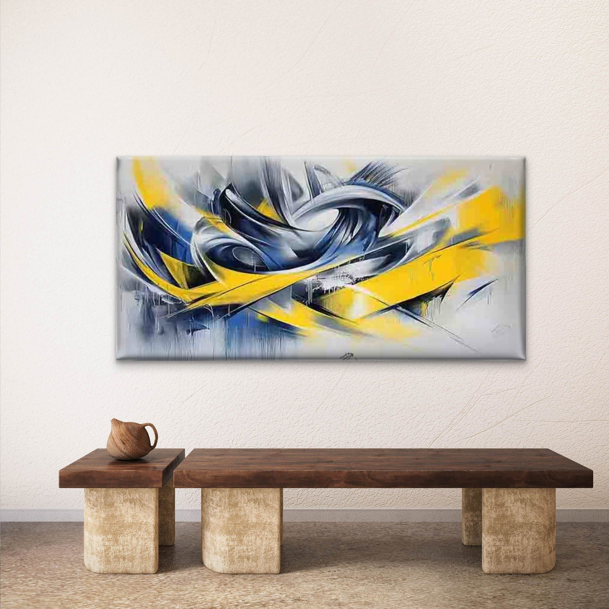 Dynamic Abstract Art Wall Art Canvas Office Home Room Framed 80x45cm