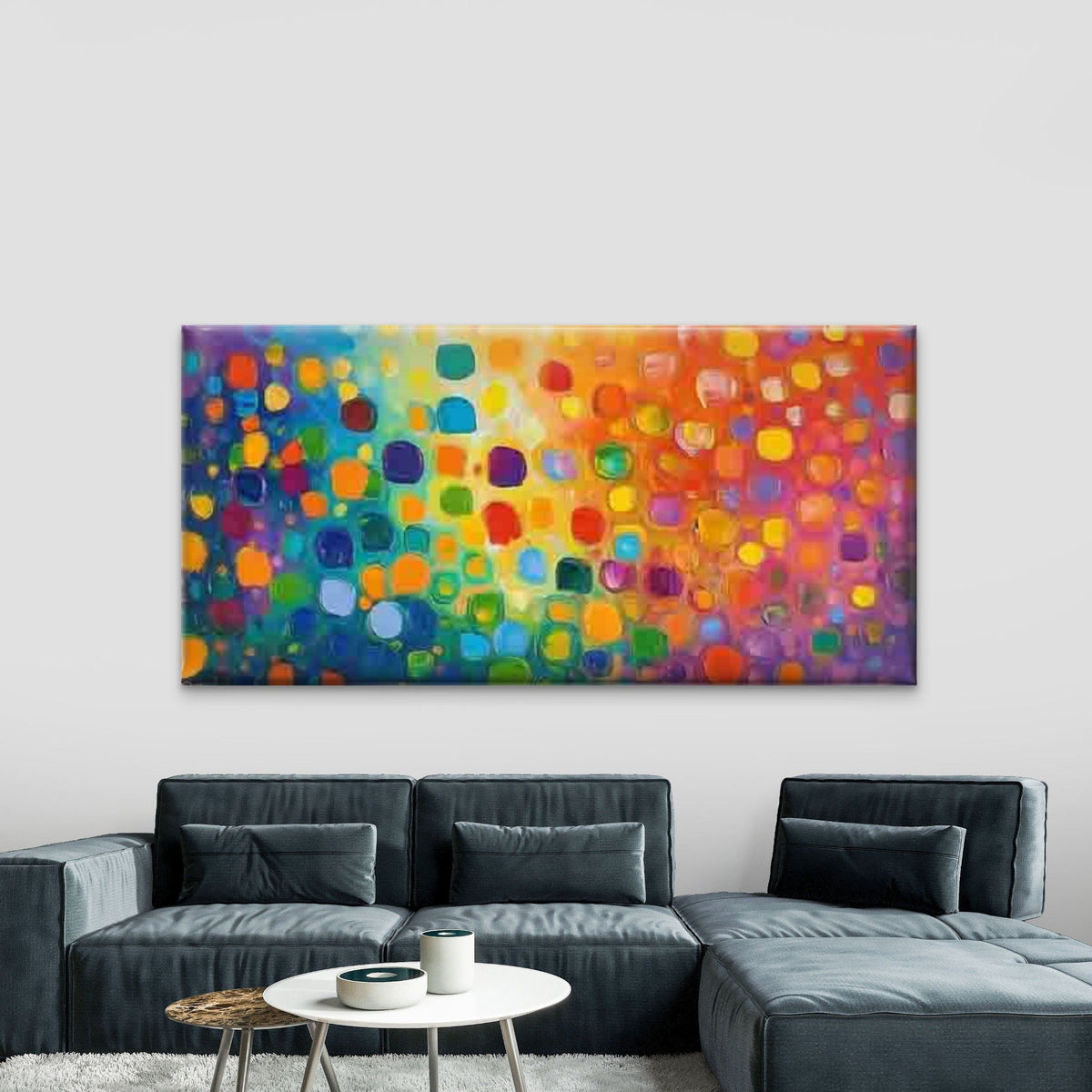 Abstract Colorful Organic Shape Wall Art Canvas Office Home Room Framed 120x60cm