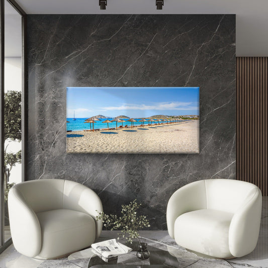 Sunny European Resort Beach Wall Art Canvas Office Home Room Framed 80x45cm