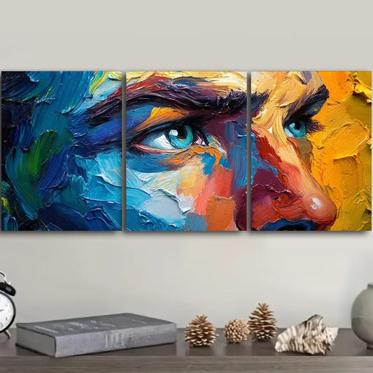 3pcs Pigment Eyes Painting Metal Print Ready to Hang Art
