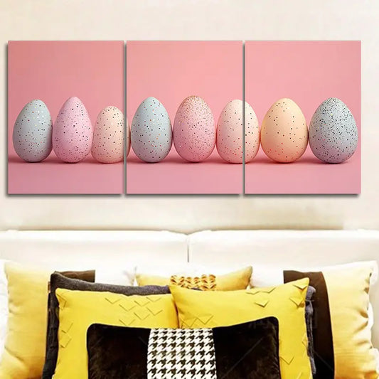 3pcs Easter eggs Metal Print Ready to Hang Art
