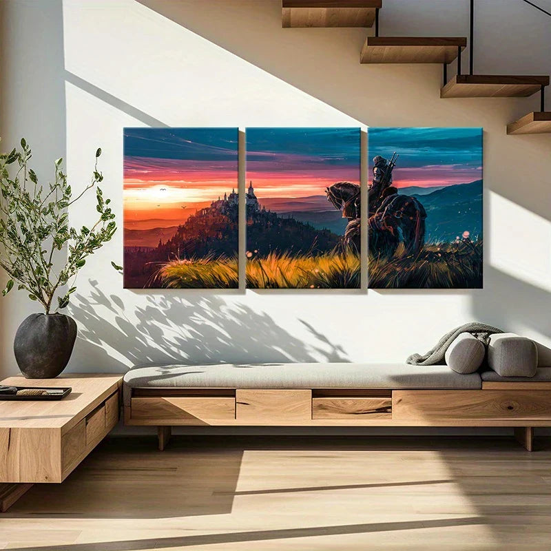 3pcs Vibrant Game Character The Witcher Metal Print Ready to Hang Art