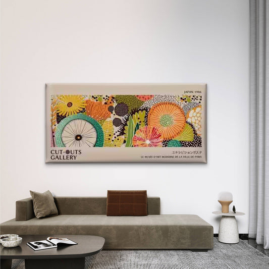 Abstract Floral Botanical Wall Art Canvas Office Home Room Framed 80x45cm