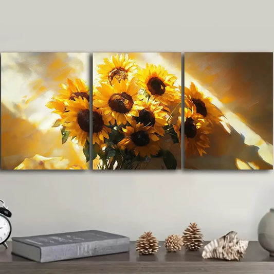 3pcs Sunflower Metal Print Ready to Hang Art