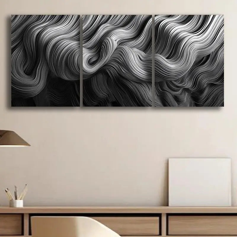 3pcs Ocean Abstract Metal Print Ready to Hang Art