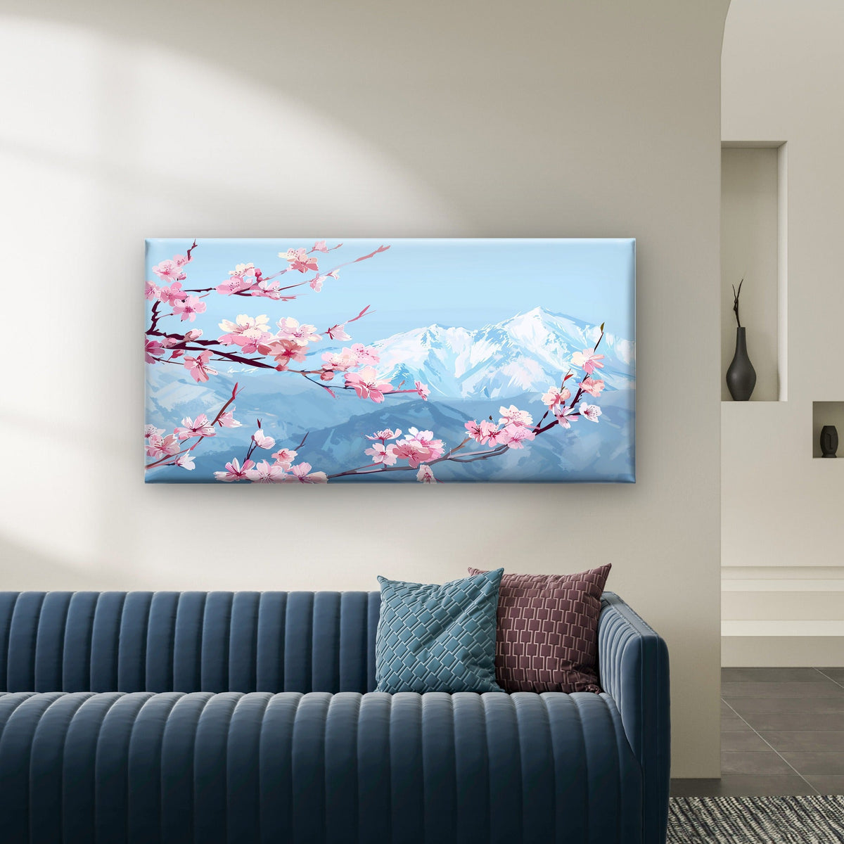 Japanese Cherry Blossom Wall Art Canvas Office Home Room Framed 120x60cm