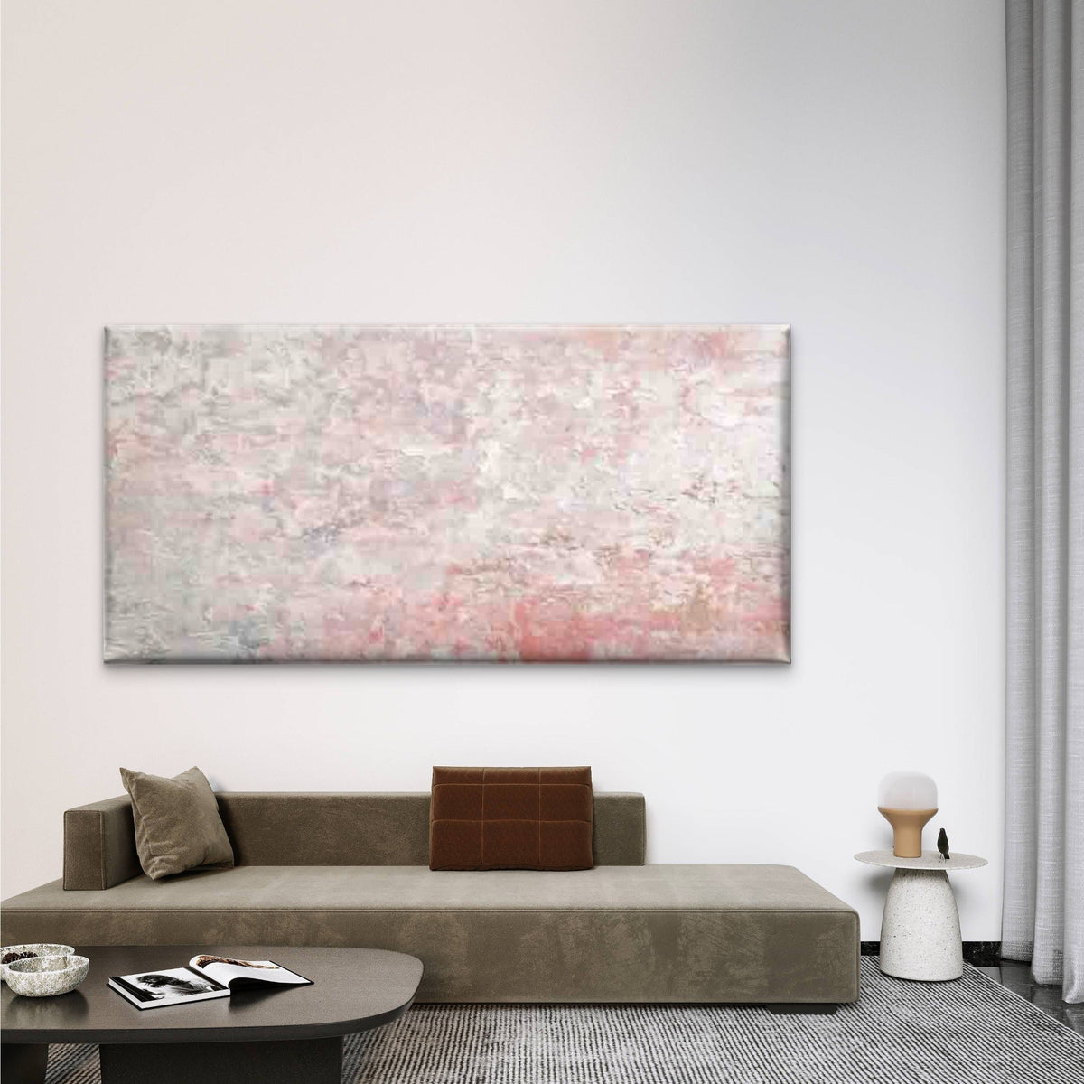 Pastel Abstract Design Wall Art Canvas Office Home Room Framed 80x45cm