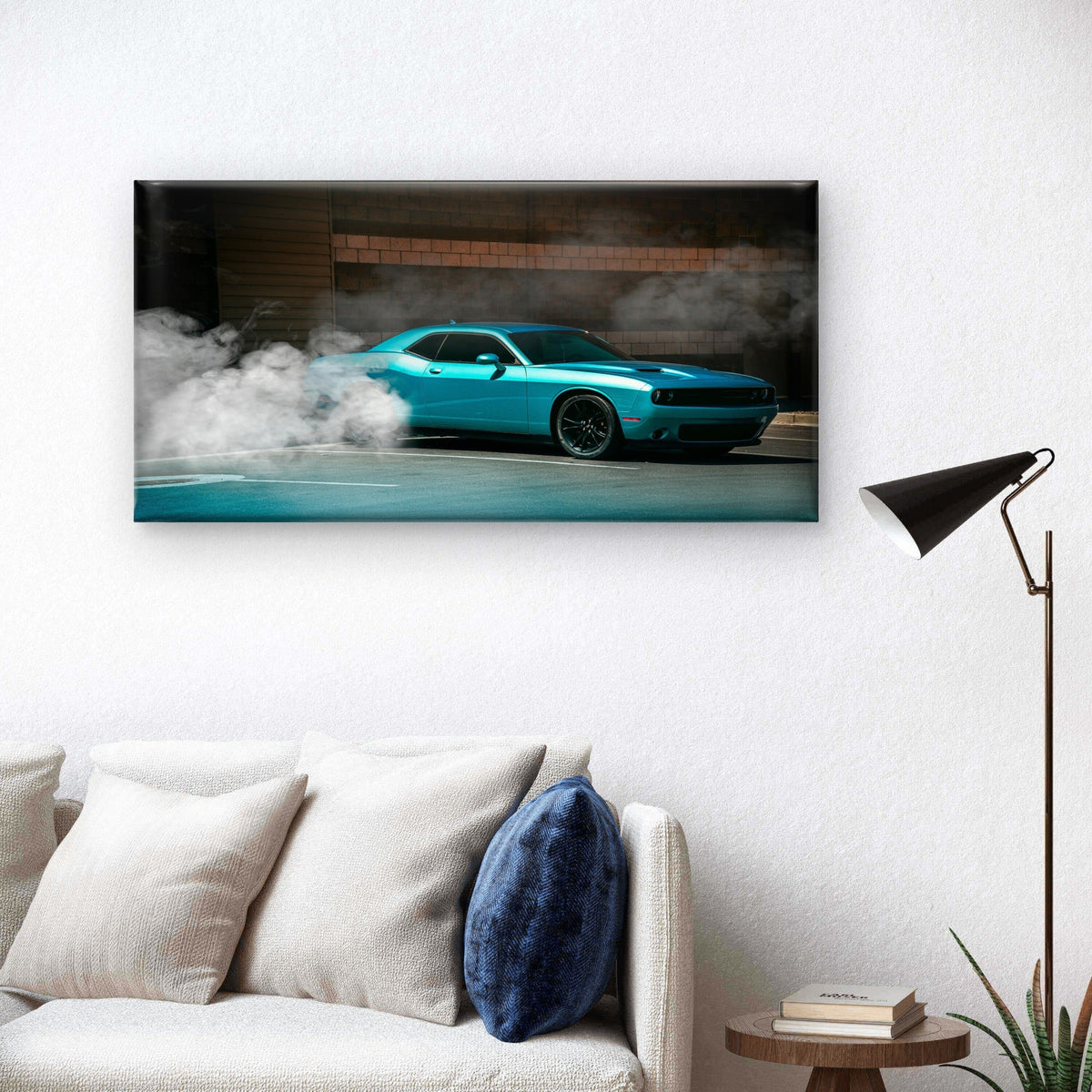 Cool Dodge Challenger Car Wall Art Canvas Office Home Room Framed 80x45cm