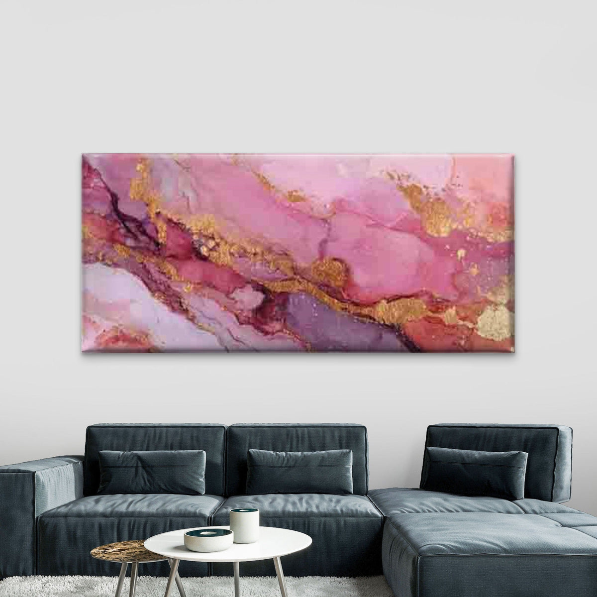 Abstract with Golden Streaks Wall Art Canvas Office Home Room Framed 80x45cm