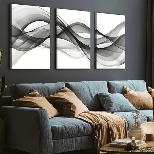 3pcs Modern Style Abstract Simple Light Luxury Line Art Wall Art Set Canvas Framed 40x60cm - High Quality Print 100% Australian Made Wall Canvas Ready to Hang