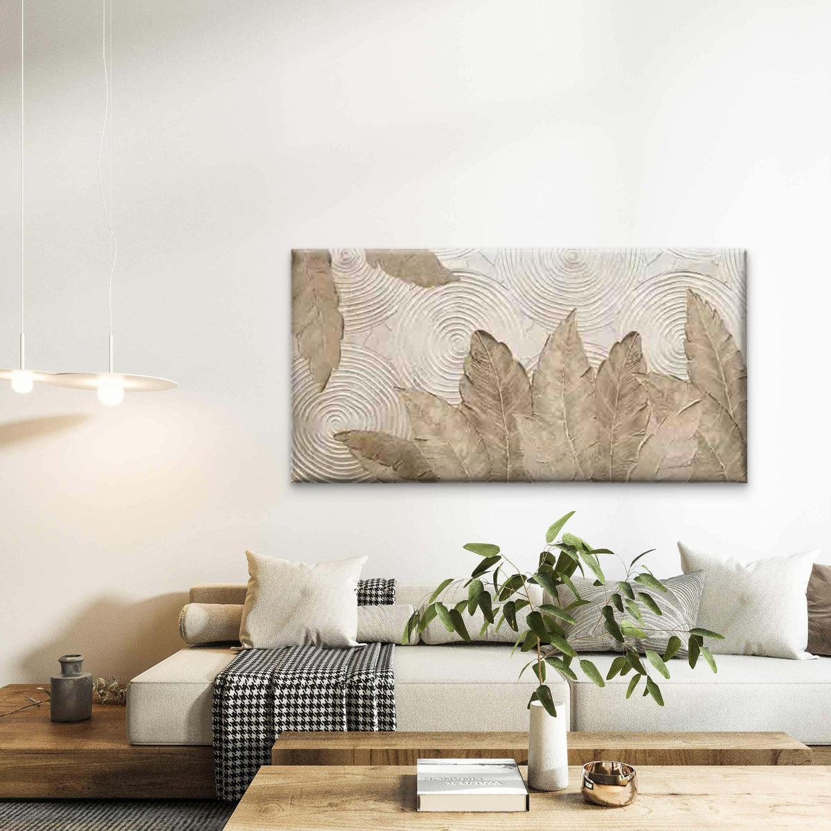 Abstract Botanical Foliage Wall Art Canvas Office Home Room Framed 120x60cm