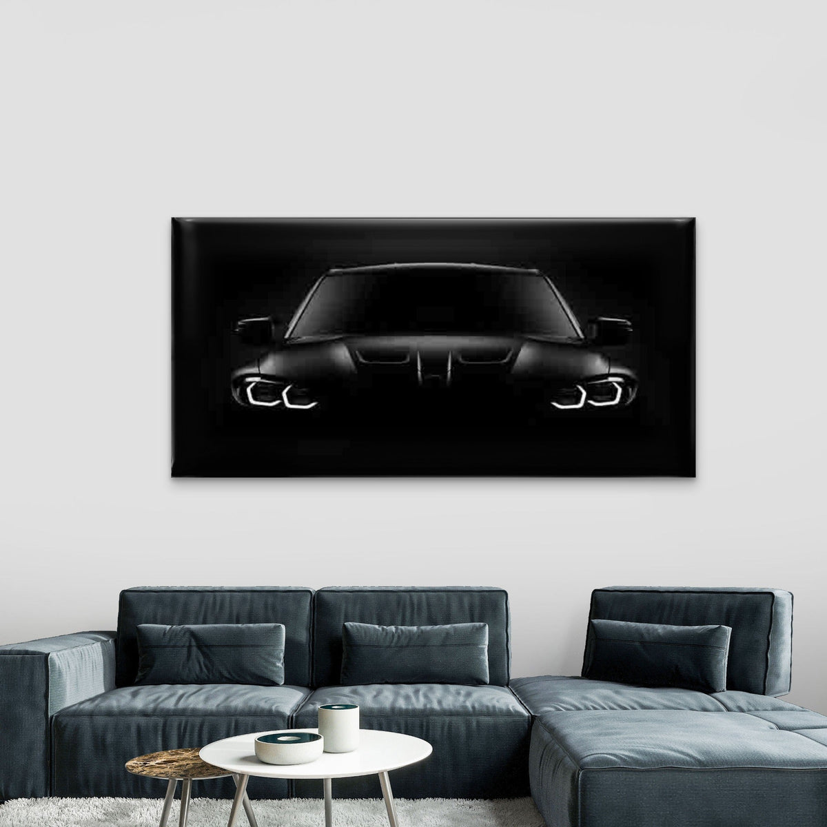 Car Headlights Wall Art Canvas Office Home Room Framed 120x60cm
