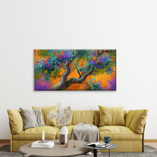 Vibrant, & Floral Botanical Wall Art Canvas Office Home Room Framed 80x45cm